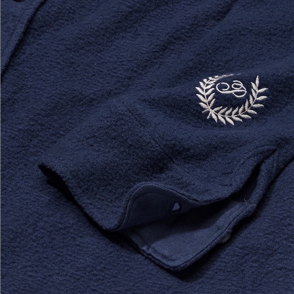 Victoria’s Secret PINK Reverse Fleece Shacket Midnight Navy Blue Medium - Picture 5 of 13